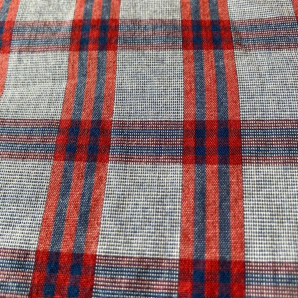 J. Crew Men's Shirt XS Button Down Slim Fit Grey Red Blue Plaid Cotton - Picture 6 of 6